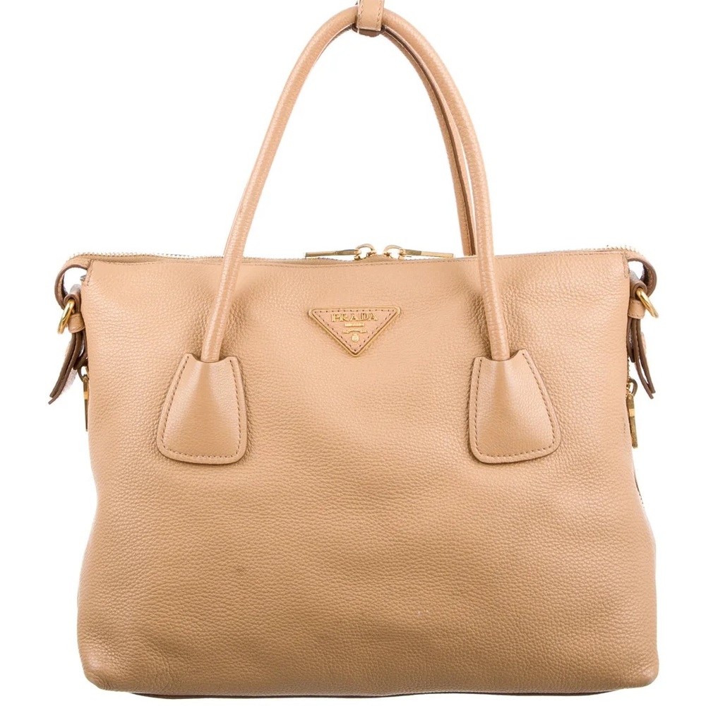 Prada Vitello Daino Satchel Purse with removable crossbody strap